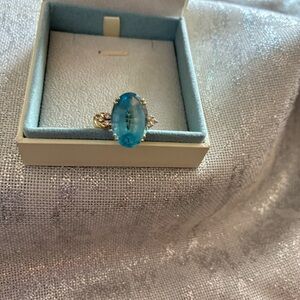 Nordstrom Gold Ring with Blue Gemstone